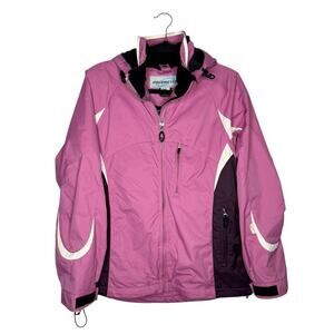 OBERMEYER / pink white vintage full zip ski snowboarding coat jacket / 8